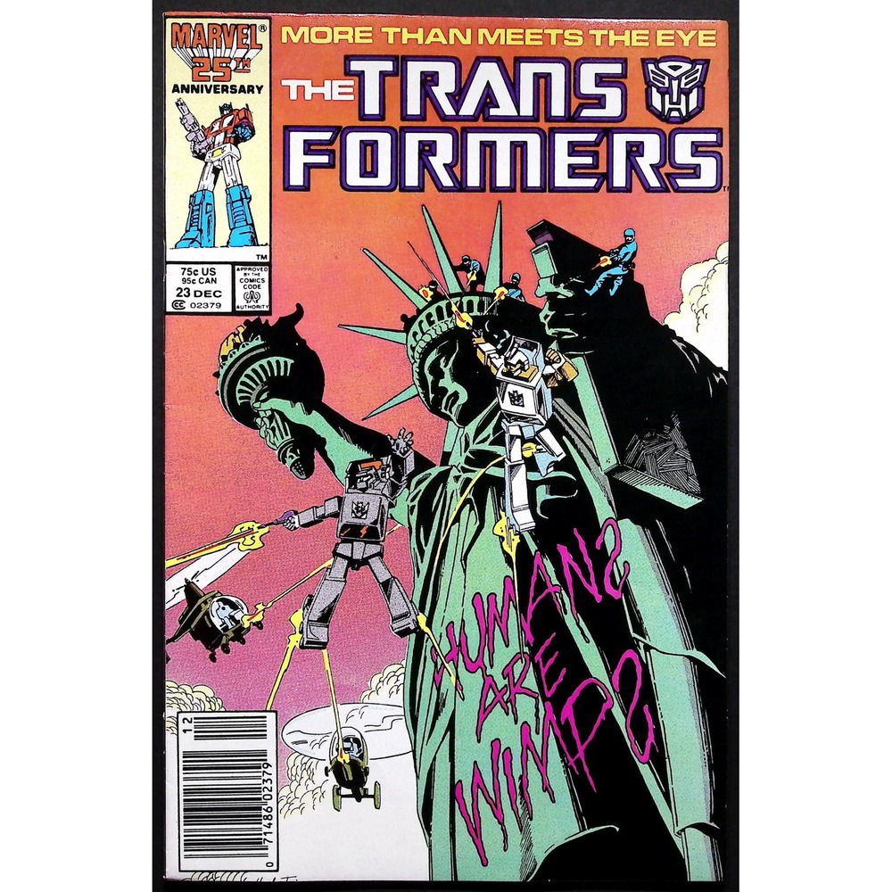 Transformers Comic Book Marvel #23 Newsstand 1986 Circuit‎ Breaker Robot-Master